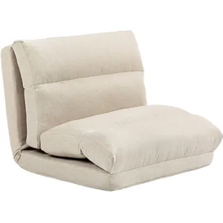 Homcom Bodenstuhl Schlafsessel Polyester 72 x 56 x 70 cm Beige mit verstellbarer Rückenlehne