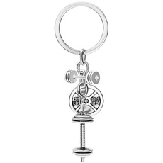 Sportigo ® Hantel Set Schlüsselanhänger in der Farbe Silber/Gewichtheben Dumbbell Hanteln Fitness Training Geschenk Geschenkidee