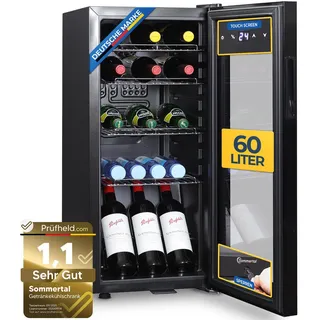 sommertal Weinkühlschrank 60 l 79 cm hoch Schwarz