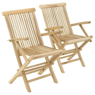 VCM Gartenstuhl 2er Gartenstuhl Hochlehner 57 x 57 x 108 cm braun