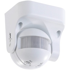 revolt PIR Sensor: Vertikal schwenkbarer 180°-PIR-Bewegungsmelder, 230 V, IP44 (PIR Bewegungsmelder aussen, Outdoor Bewegungsmelder, Dämmerungsschalter)