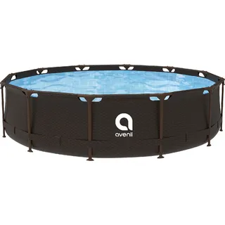 Rundpool Stahl Super Rattan AVENLI 366 x 100 cm