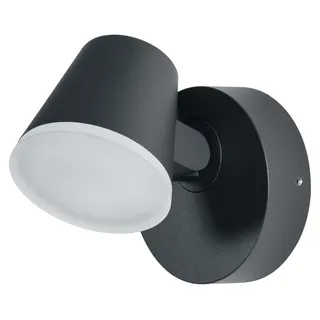 OSRAM Midi LED Spot Außen, warmweiß 3000 K, Außenleuchte, 13. 5W, drehbarer Kopf, IP44, 800lm, Aluminiumdruckguss, Dunkelgrau - Dunkelgrau