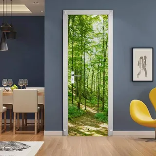 3D Türtapete Selbstklebend Türaufkleber - WALD - Türposter PREMIUM PVC Wasserfest Wandtattoo Für Schlafzimmer Wohnzimmer Tür Dekoration Tapete 88 x 200 cm