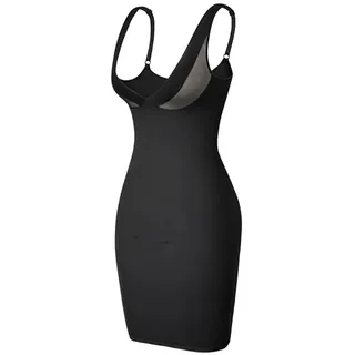 LOVSSU Damen Body Shaper Kleid Sexy Full Slip Shapewear Kleid Bodysuit Dessous Body Shaper Frauen Abnehmen Unterwäsche Weibliche Bauchkontrolle Taillentrainer FüR Frauen Shaping(Black,M)