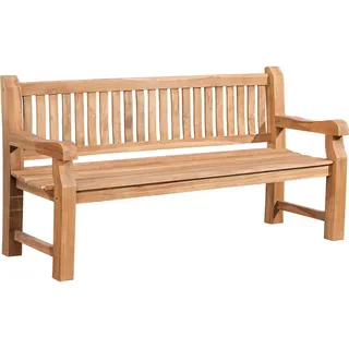 CLP Teakbank Jackson V2 Gartenbank mit Rückenlehne wetterfest stabil massiv teak Größe 180 cm - Braun