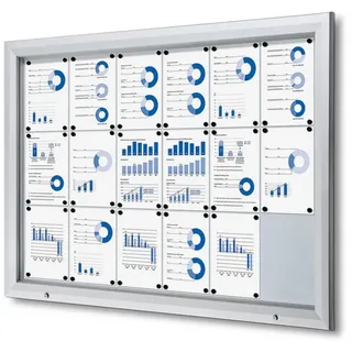 Showdown® Displays Schaukasten T silber 18x DIN A4