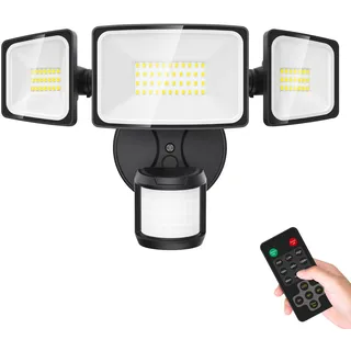 Onforu LED Strahler mit Bewegungsmelder Außen mit Fernbedienung 55W, 5000 LM LED Aussenleuchte, 6500K Flutlicht, IP65 Wasserdicht Scheinwerfer Vernetzungsfunktion für Garage