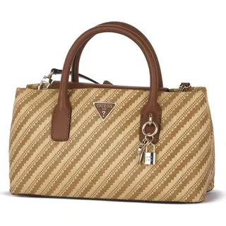 GUESS Handtasche Simona Satchel Bag Natural / Cognac