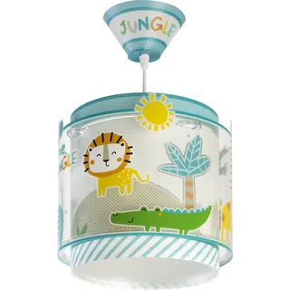 Dalber kinderlampe Pendelleuchte Hängelampe My Little Jungle Dschungel Tiere Löwen Elefanten Giraffen Krokodil, Bunt