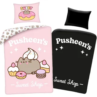 Im Dunkeln leuchtende Bettwäsche 140x200 Pusheen Katze Sweet Pink