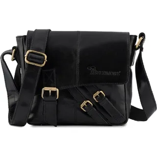 Herren Leder Umhängetasche, klein, elegant, schwarz, Beltimore - Schwarz