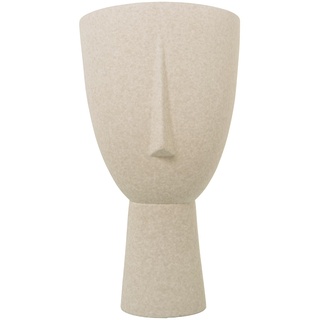 Vase mit Boden aus Keramik, Beige, gesprenkelt, 24 x 46 cm, Sockel 12,5 cm