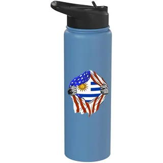 Uruguay Flagge Truhe USA Uruguayan Pride Uruguayische Wurzeln Stainless Steel Insulated Water Bottle