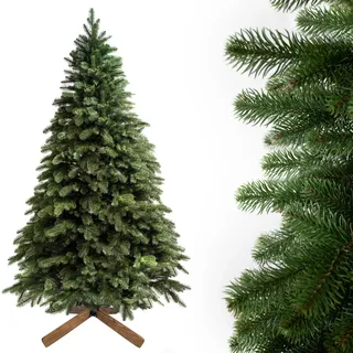 Evergreen Tree® Künstlicher Weihnachtsbaum 250 cm | 100% Spritzguss, dicht | Naturgetreu - Premium Spritzguss Weihnachtsbaum wie echt, Nordmanntanne-Optik, mit Holzständer - Made in EU