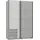 Schwebetürenschrank Emden 135 x 198 x 64 cm Weiß/Grau