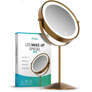 Schminkspiegel - Stehend - Wiederaufladbar - Gold - 1-10-fache Vergrößerung