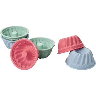 Lurch 83018 FlexiForm Mini Gugelhupf 6-er Set/Backförmchen aus 100% BPA-freiem Platin Silikon, ø 7cm, mehrfarbig, 8 x 8 x 8.2 cm