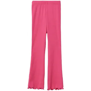 s.Oliver Gerippte Leggings mit Flared Leg und All-Over-Print pink 134