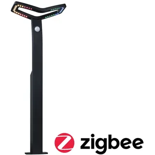 Paulmann 94794 Alara LED-Pollerleuchte LED Pollerleuchte Smart Home Zigbee 3.0 Bewegungsmelder IP44 eckig 665mm RGBW+ 10W 450lm 230V Anthrazit