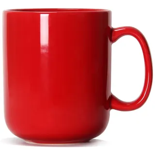 Smilatte 600ml große Tasse, M016 einfache Keramik Porzellan Boss Kaffeetasse Becher Teetasse groß mit Griff für Papa Männer, rot.