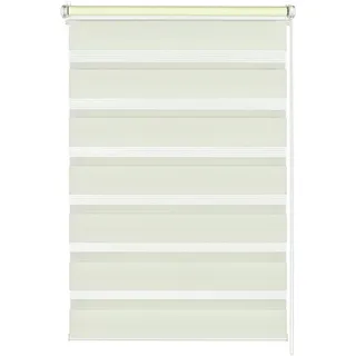 Gardinia Doppelrollo zum Klemmen oder Kleben, Duo-Rollo/Seitenzugrollo, Transparente und blickdichte Streifen, Alle Montage-Teile inklusive, Creme, 60 x 150 cm (BxH) 31084