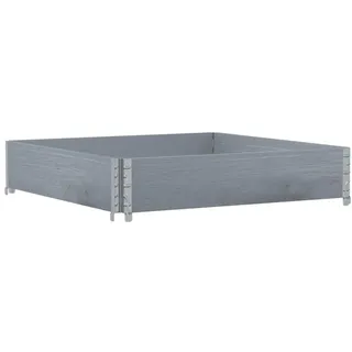 vidaXL Paletten-Aufsatzrahmen Grau 100x100 cm Massivholz Kiefer - Grau