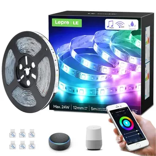 Lepro Smart LED Strip 5M Outdoor, RGBW Dimmbar 300 LEDs, LED Streifen Wifi, Wlan LED Band IP65 wasserdicht, LED Lichtband Außen, Kompatibel mit Alexa,App,Google Home