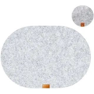 MIQIO MIQIO® Platzset waschbar, Aus Filz hellgrau, 44 x 29 cm