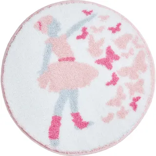 Grund Bidet-Vorleger , Pink , Textil , Prinzessin , rund , Oeko-Tex® Standard 100, Made in Europe , rutschfest , Heimtextilien, Badtextilien, Badematten