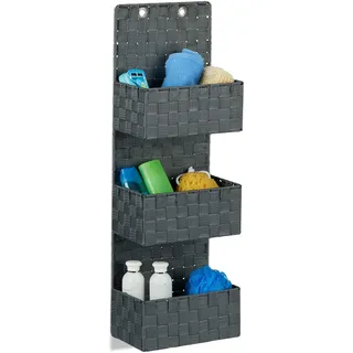 Relaxdays Hängeorganizer 25 x 75 x 15 cm 3-tlg. grau