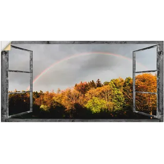 Artland Wandbild »Fensterblick - Regenbogen«, Fensterblick, (1 St.), als Leinwandbild, Wandaufkleber in verschied. Größen, bunt