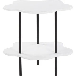 BELIANI Couchtisch Schwarz / Weiß Wolkenform aus MDF Eisen Retro Stil Modern Ausgefallen für Wohnzimmer Schlafzimmer - Weiß, Schwarz