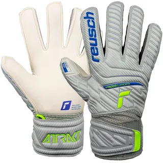 Reusch Attrakt Grip Finger Junior Flexible Torwarthandschuhe Kinder Jugendliche Fußballhandschuhe mit Fingerprotektion für alle Spielfeldoberflächen und jedes Wetter