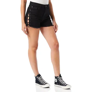 URBAN CLASSICS Waist Denim Lace Up Kurze Hose Black 27