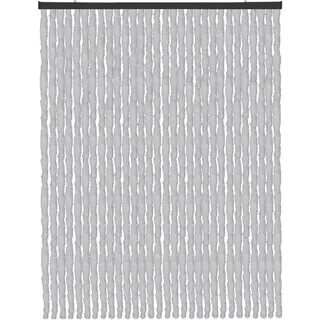 Arsvita Flauschvorhang Türvorhang (120x220 cm) in Hellgrau als Insektenschutz für Balkon, Terrasse oder Wohnmobil, Wohnwagen, Pavillon