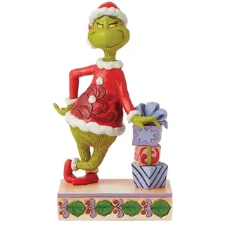 Enesco The Grinch by Jim Shore Grinch Leaning On Stacked Gifts Figurine