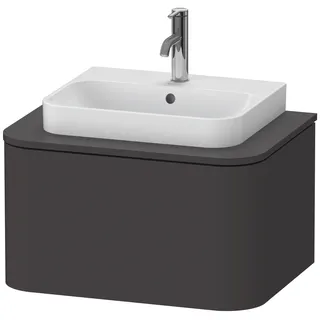 Duravit Happy D.2 Plus Konsolenwaschtischunterbau wandhängend, 650x480 mm, 1 Auszug, für Aufsatzbecken, HP494008080, Farbe: Graphit Supermatt Dekor