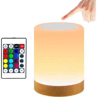 JOPHEK LED Nachttischlampe, Berührungssensitives Nachtlicht, 13 Farben 3 Verschiedene Modi Atmosphäre Tischlampe mit Timing Funktion für Schlafzimmer Wohnzimmer und Kinderzimmer