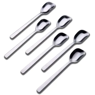 GoGeiLi Joghurtlöffel, Edelstahl Gelato/Eiscreme Löffel, Obstlöffel, Dessertlöffel, 6,4 Zoll, Set mit 6 Stück