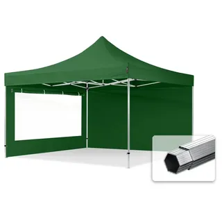 TOOLPORT Faltpavillon 4 x 4 m inkl. 2 Seitenteile Dunkelgrün