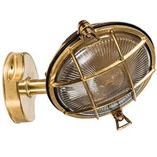 Wandleuchte SERIFOS Messing Glas IP64 E14 Maritim Außenleuchte Haustür Hof