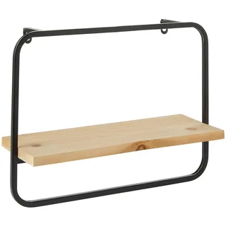 Ambia Home Wandregal , Schwarz , Holz, Metall , Tanne , massiv , 15x30x40 cm , hängend, in verschiedenen Größen erhältlich , Wohnzimmer, Regale, Wandregale