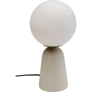 Kare Design, Tischlampe Bollie Beige, Beton Sockel, Glas, Skandinavisch, Moderne Tischleuchte, Schreibtischlampe, Büro, Wohnzimmer, Schlafzimmer, Office, keine Leuchtmittel inklusive, 31x16x16 (HxBxT)