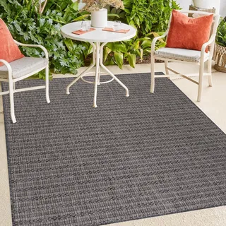 Zagora Rylo teppich indoor/outdoor rechteckig 240x340cm schwarz - Schwarz