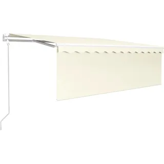 vidaXL Markise Automatisch Einziehbar mit Volant 4x3 m Creme - Creme