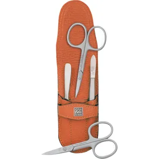 ERBE Maniküre-Etui »ERBE Maniküre Set Steck-Etui Serie "Piemont", schwarz, 4-tlg., Inox« Echtleder, rostfreie Instrumente, Hergestellt in Solingen/Deutschland, orange