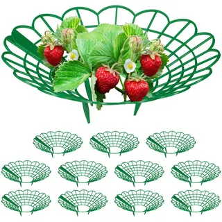 Relaxdays Erdbeerreifer-Set , Grün , Kunststoff , Konisch , 30x10x30 cm , Dekoration, Gartendeko