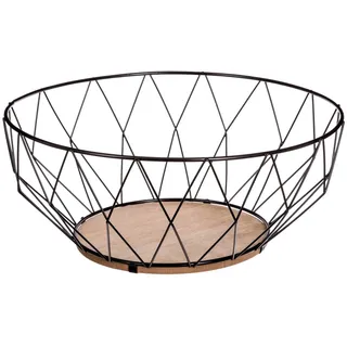 Obstkorb Diamond Metall MDF-Platte schwarz 11,5x28cm Dekokorb Körbchen Korb