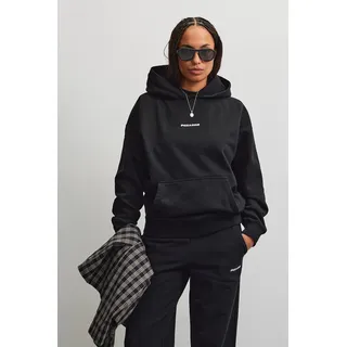 PEGADOR Kapuzensweatshirt "CLARITA LOGO OVERSIZED HOODIE", Baumwollmischung, oversize, washed schwarz, weiß